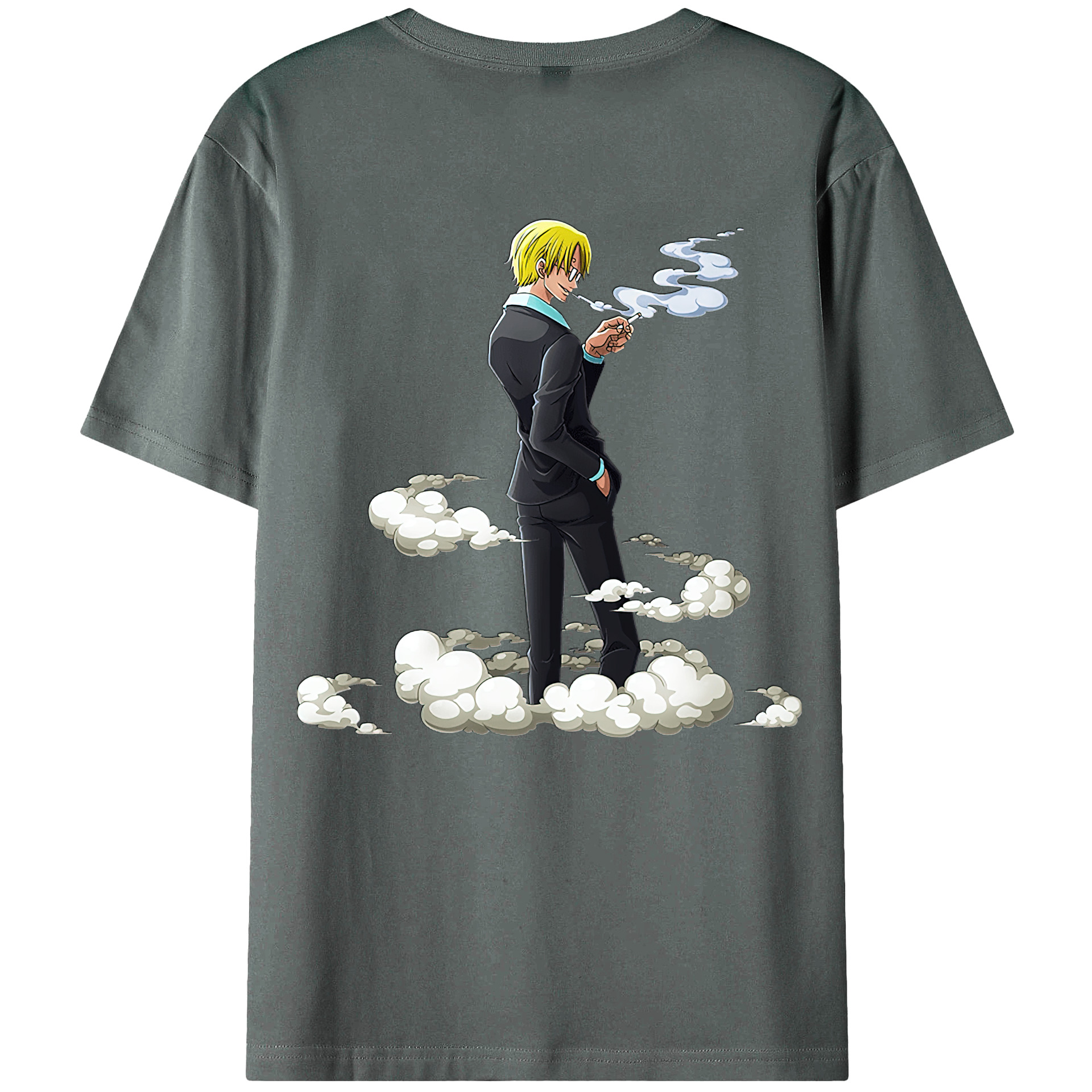 （画像用） ワンピース サンジ ONE PIECE Sanji 綿100％ メンズ半袖Tシャツ（バックプリント） 通気性